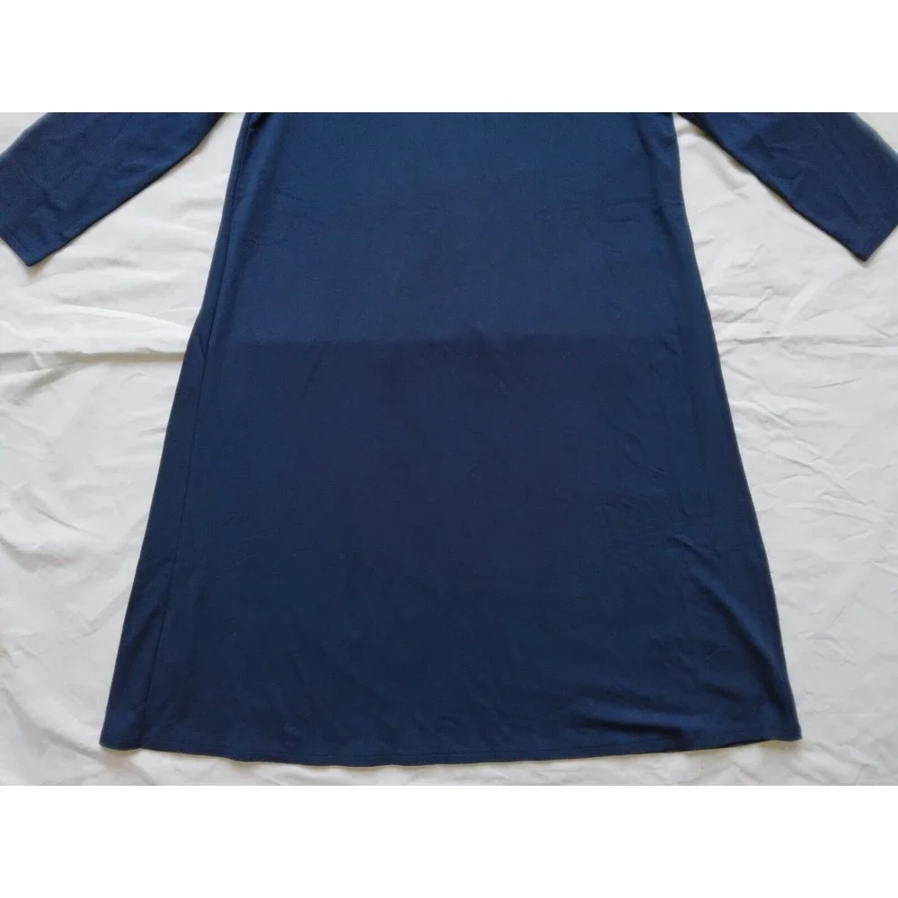 J Jill Wearever 3/4 Sleeve A Line Dress Blue Travel Career Womens Size XS - Picture 3 of 8